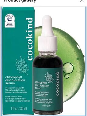 Cocokind Chlorophyll Discoloration Serum 1 fl oz And Peptide Eye Gel 0.5fl oz.